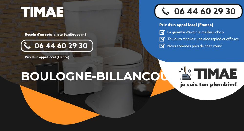Dépannage Sanibroyeur Boulogne-Billancourt
